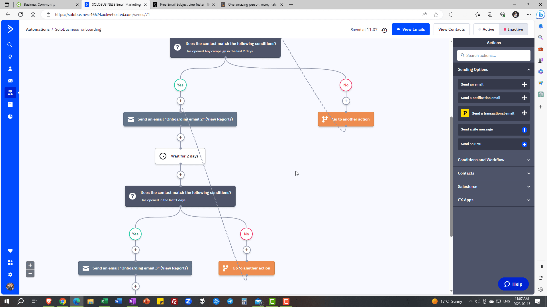 ActiveCampaign automation diagram